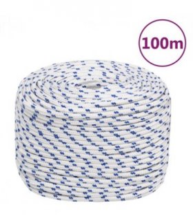 vidaXL Boat Rope White 10 mm 100 m Polypropylene