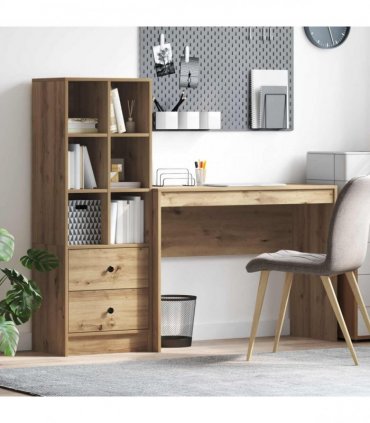 vidaXL Desk with Drawer with Shelf with Storage 2 pcs Artisan Oak