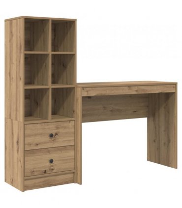 vidaXL Desk with Drawer with Shelf with Storage 2 pcs Artisan Oak