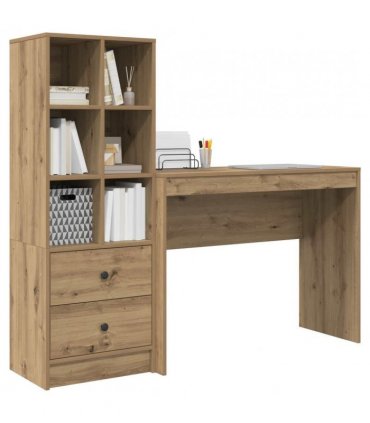 vidaXL Desk with Drawer with Shelf with Storage 2 pcs Artisan Oak