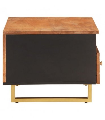 vidaXL Coffee Table Brown and Black 80x54x40 cm Solid Wood Mango