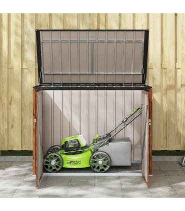 vidaXL Garden Storage Box Brown 151.5 x 82 x 110.5 cm Steel