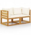 vidaXL Garden Bench | Cream white and wood