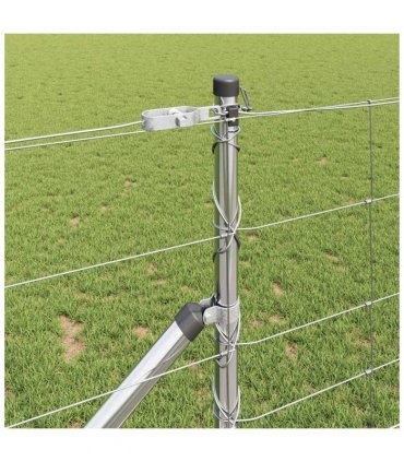 vidaXL Welded Wire Fence with Spikes 25 x 1 m Galvanised Steel Silver