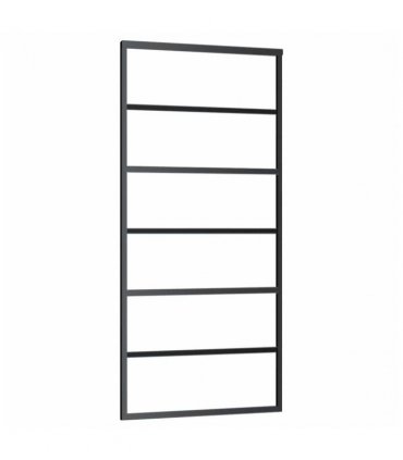 vidaXL Sliding Door with Hardware Set Black 90x205 cm ESG Glass