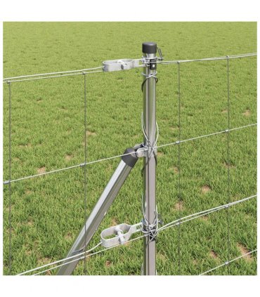 vidaXL Ground Fix Welded Wire Fence 25 x 0.8 m Galvanised Steel Silver