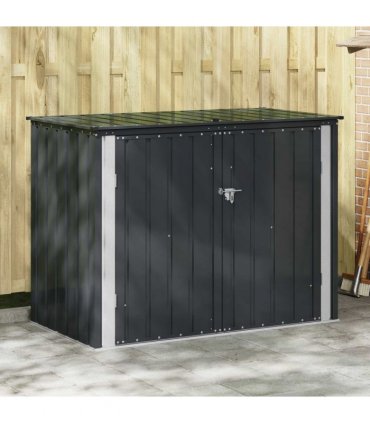 vidaXL Garden Storage Box Black 151.5 x 82 x 110.5 cm Steel