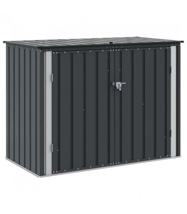 vidaXL Garden Storage Box Black 151.5 x 82 x 110.5 cm Steel