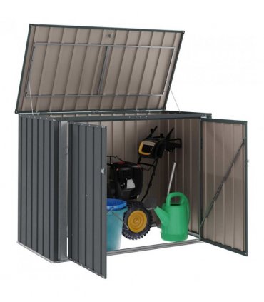 vidaXL Garden Storage Box Black 151.5 x 82 x 110.5 cm Steel