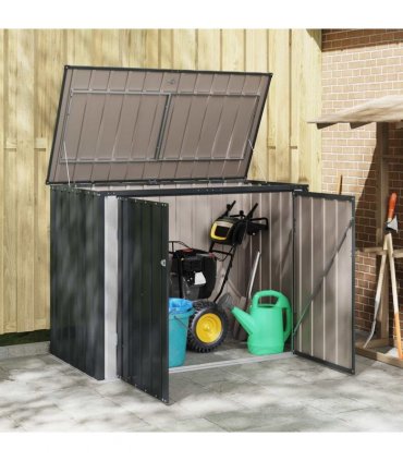 vidaXL Garden Storage Box Black 151.5 x 82 x 110.5 cm Steel