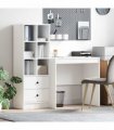 vidaXL Desk with Drawer with Shelf with Storage 2 pcs White