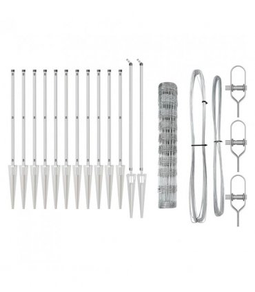 vidaXL Welded Wire Fence with Spikes 25 x 1 m Galvanised Steel Silver