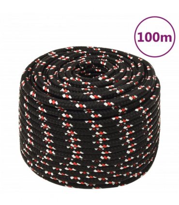 vidaXL Boat Rope Black 12 mm 100 m Polypropylene