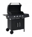 vidaXL Gas Barbecue Grill 4+1 Cooking Zone Black Steel