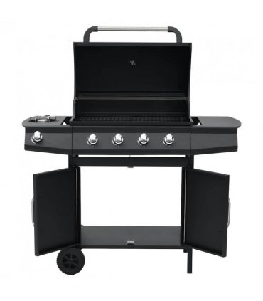 vidaXL Gas Barbecue Grill 4+1 Cooking Zone Black Steel