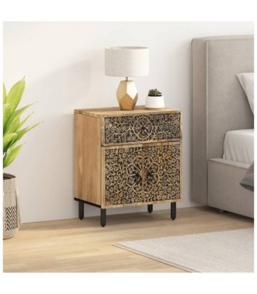 vidaXL Bedside Cabinet 50x33x60 cm Solid Wood Mango