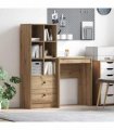 vidaXL Desk with Drawer with Shelf with Storage 2 pcs Artisan Oak