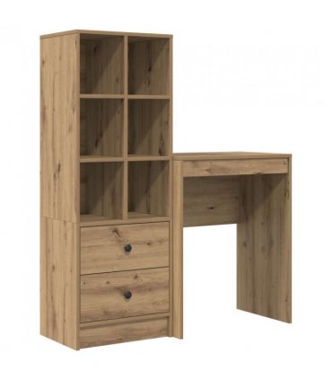vidaXL Desk with Drawer with Shelf with Storage 2 pcs Artisan Oak
