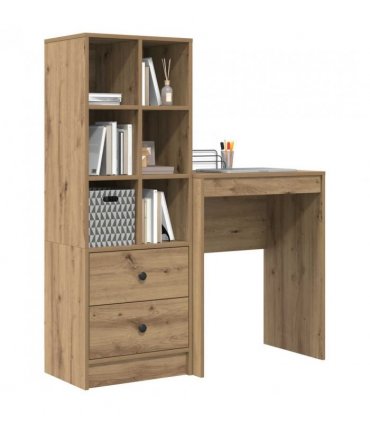 vidaXL Desk with Drawer with Shelf with Storage 2 pcs Artisan Oak
