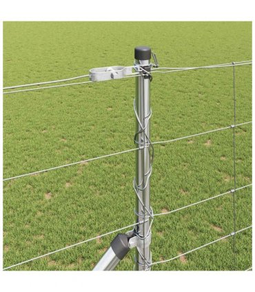 vidaXL Welded Wire Fence with Spikes 25 x 1.4 m Galvanised Steel Mesh