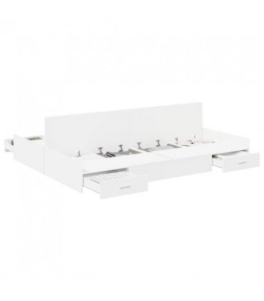 vidaXL Storage Bed Frame White 160 x 200 cm Engineered Wood