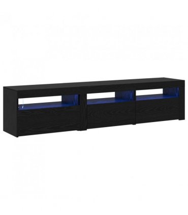vidaXL TV Cabinet 2 pcs Black Oak 180 x 35 x 40 cm Engineered Wood