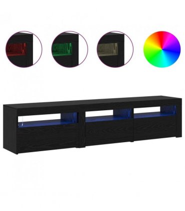 vidaXL TV Cabinet 2 pcs Black Oak 180 x 35 x 40 cm Engineered Wood