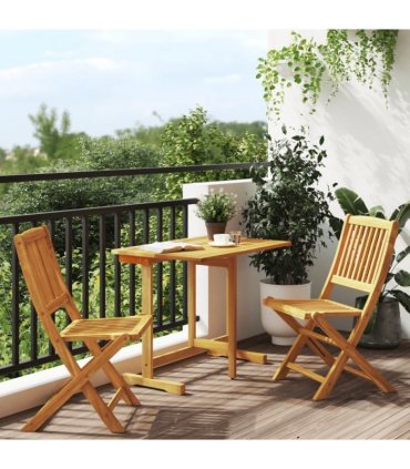 vidaXL 3 Piece Folding Garden Dining Set Solid Wood Acacia