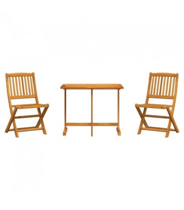 vidaXL 3 Piece Folding Garden Dining Set Solid Wood Acacia