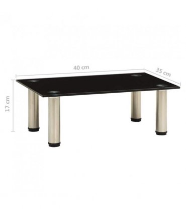 vidaXL TV Stand Black 40x35x17 cm Tempered Glass