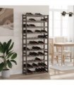 vidaXL Wine Rack for 77 Bottles Grey Solid Wood Pine