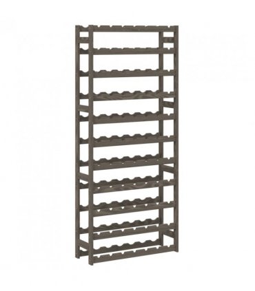 vidaXL Wine Rack for 77 Bottles Grey Solid Wood Pine