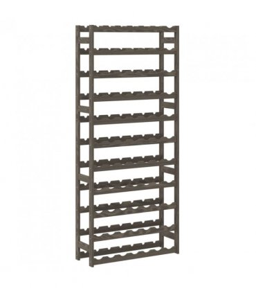 vidaXL Wine Rack for 77 Bottles Grey Solid Wood Pine