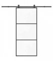 vidaXL Sliding Door with Hardware Set 90x205 cm ESG Glass&Aluminium