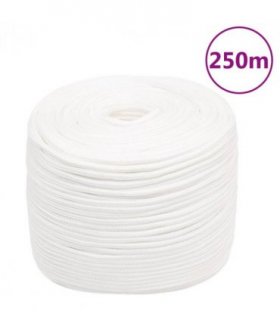 vidaXL Boat Rope Full White 10 mm 250 m Polypropylene