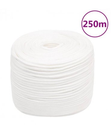 vidaXL Boat Rope Full White 10 mm 250 m Polypropylene