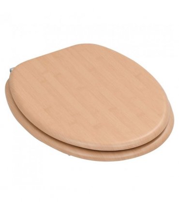vidaXL WC Toilet Seat with Lid MDF Bamboo Design