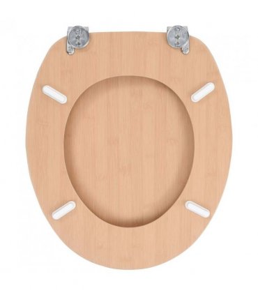 vidaXL WC Toilet Seat with Lid MDF Bamboo Design