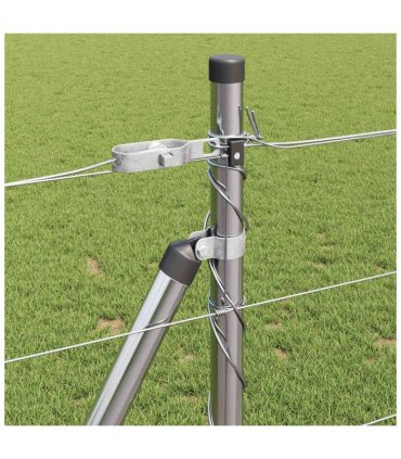 vidaXL Welded Wire Fence with Concrete Base 25 x 1 m Galvanised Steel