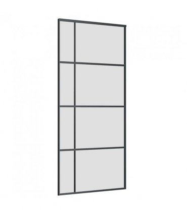 vidaXL Sliding Door with Hardware Set Black 90x205 cm ESG Glass