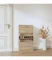 vidaXL Shoe Cabinet Oak 59x17x108 cm Engineered Wood