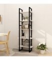 vidaXL 5-Tier Book Cabinet White 60x30x175 cm Pinewood