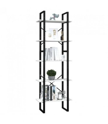 vidaXL 5-Tier Book Cabinet White 60x30x175 cm Pinewood