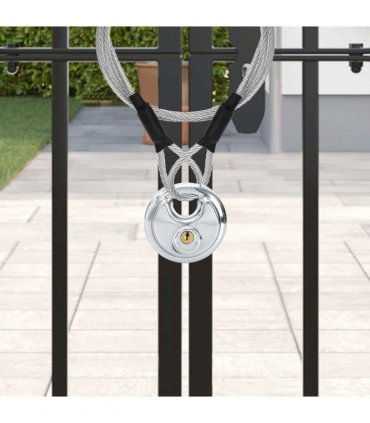 vidaXL Discus Locks with Keys 2 pcs Silver 8 x 2.8 x 8 cm