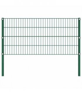 vidaXL Fence Panel with Posts Iron 176.5x80 cm Green