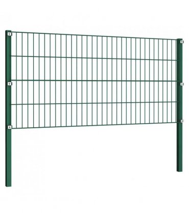 vidaXL Fence Panel with Posts Iron 176.5x80 cm Green