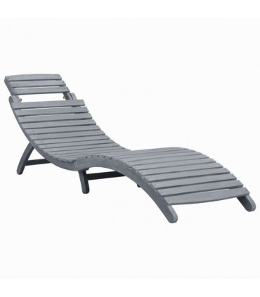 vidaXL Sun Lounger | Grey wash | Solid acacia wood | Standard Sun Lounger Size