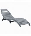 vidaXL Sun Lounger | Grey wash | Solid acacia wood | Standard Sun Lounger Size