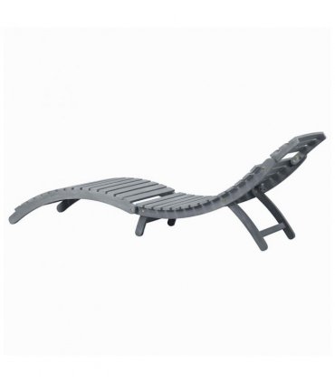 vidaXL Sun Lounger | Grey wash | Solid acacia wood | Standard Sun Lounger Size