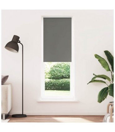 vidaXL Roller Blind Blackout Grey 80x210 cm Fabric Width 75.7 cm Polyester